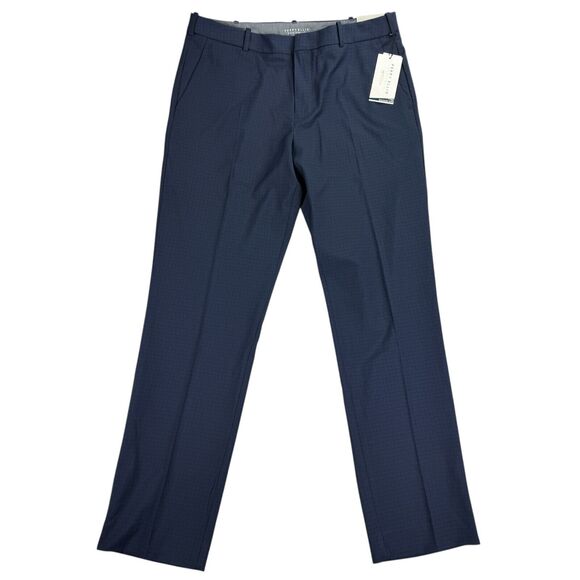 Perry Ellis Mens Modern Fit Stretch Resolution Dress Pants Navy Blue 34x32 - Picture 1 of 4